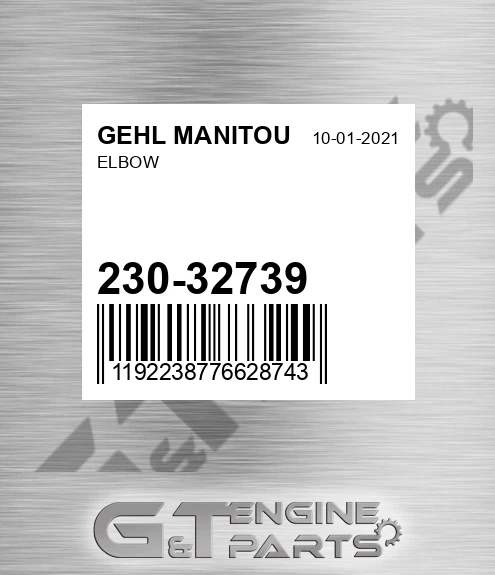 230-32739 Elbow for GEHL MANITOU