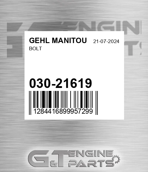 030-21619 Bolt for GEHL MANITOU