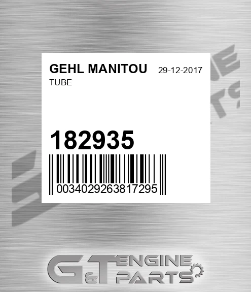 182935 Tube for GEHL MANITOU