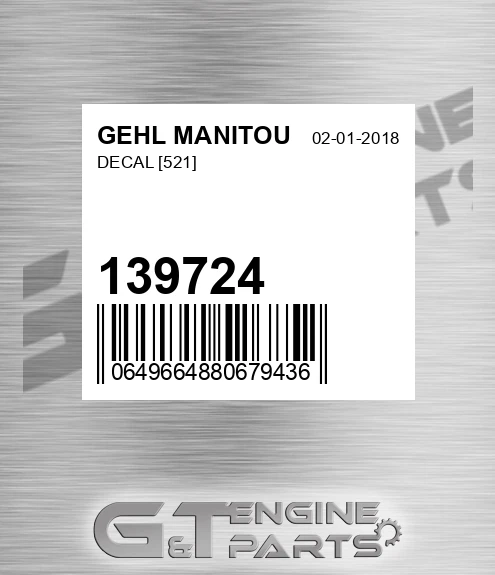 139724 Decal [521] for GEHL MANITOU