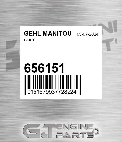 656151 Bolt for GEHL MANITOU