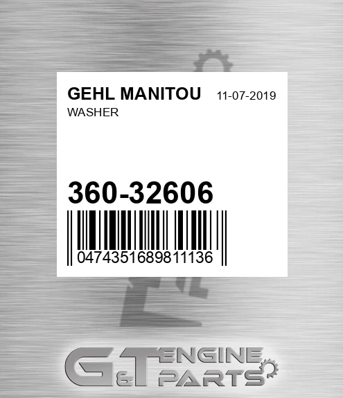 360-32606 Washer for GEHL MANITOU