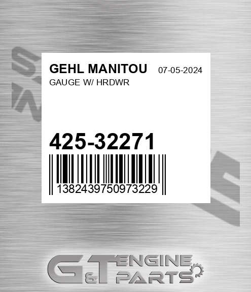 425-32271 Gauge W/ Hrdwr for GEHL MANITOU