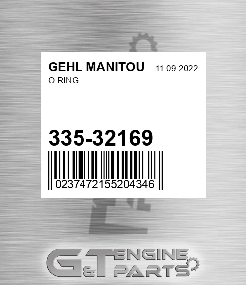 335-32169 O Ring for GEHL MANITOU