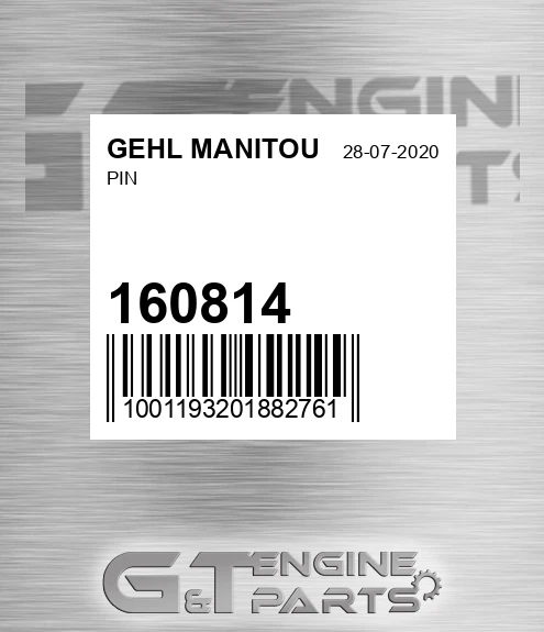 160814 Pin for GEHL MANITOU