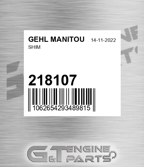 218107 Shim for GEHL MANITOU