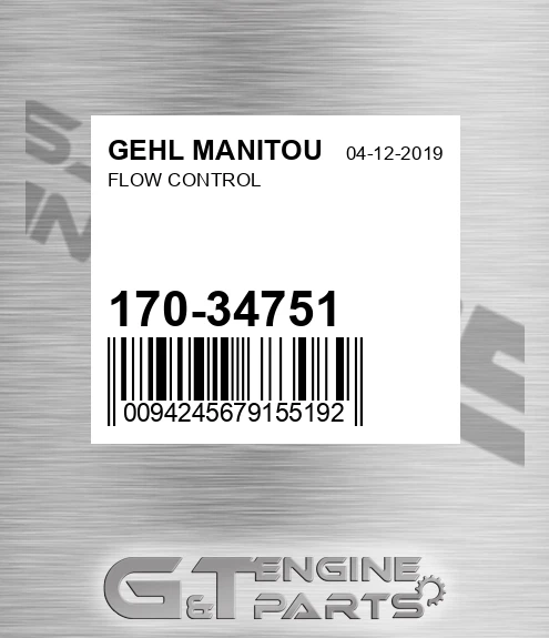 170-34751 Flow Control for GEHL MANITOU