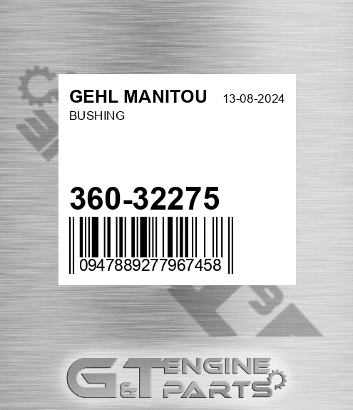 360-32275 Bushing for GEHL MANITOU