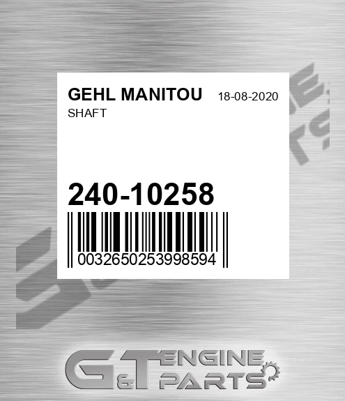 240-10258 Shaft for GEHL MANITOU