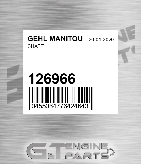 126966 Shaft for GEHL MANITOU