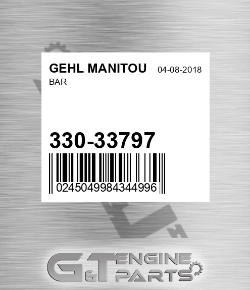 330-33797 Bar for GEHL MANITOU
