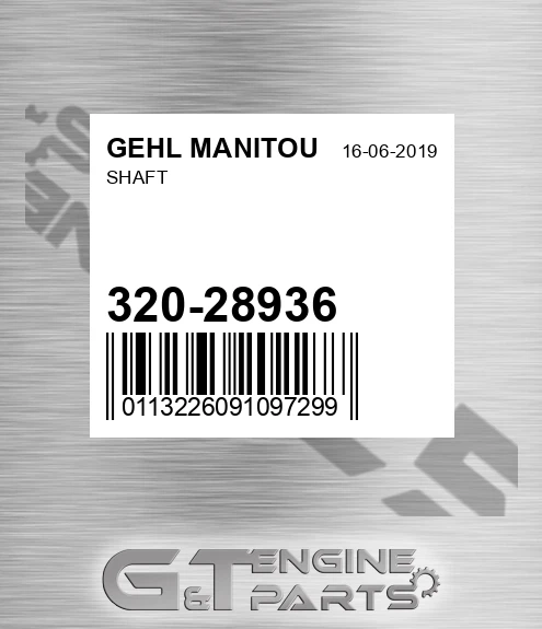 320-28936 Shaft for GEHL MANITOU