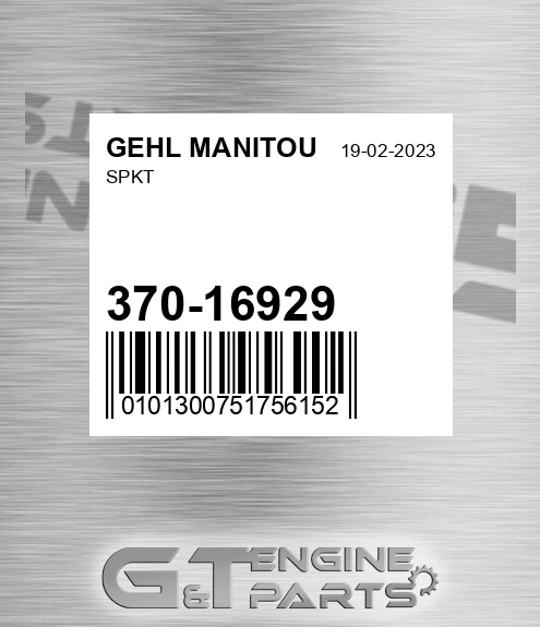370-16929 Spkt for GEHL MANITOU
