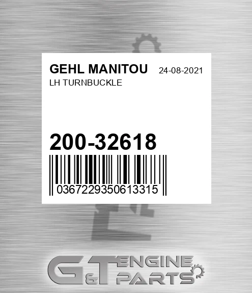 200-32618 Lh Turnbuckle for GEHL MANITOU