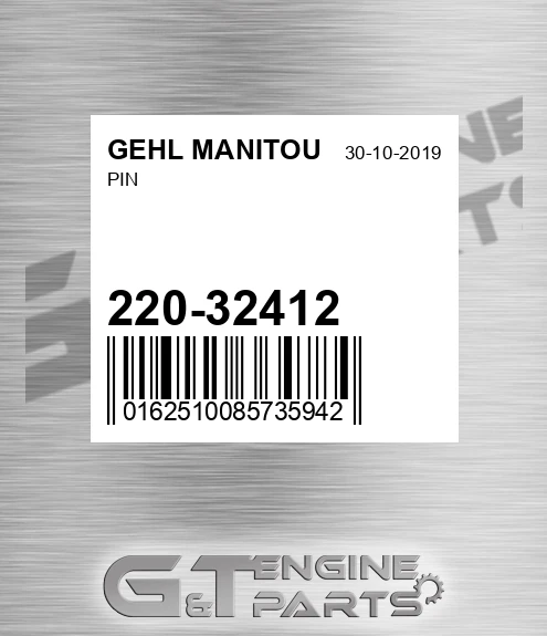 220-32412 Pin for GEHL MANITOU