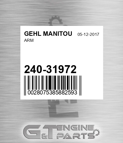 240-31972 Arm for GEHL MANITOU