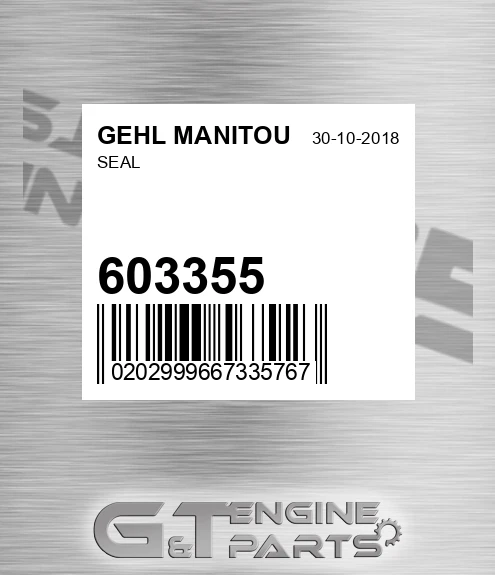 603355 Seal for GEHL MANITOU