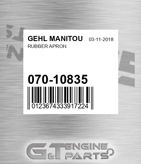 070-10835 Rubber Apron for GEHL MANITOU
