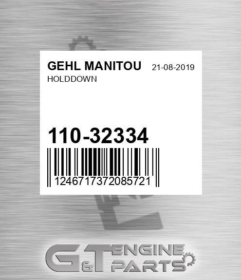 110-32334 Holddown for GEHL MANITOU