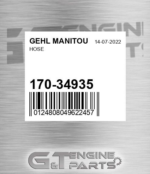 170-34935 Hose for GEHL MANITOU