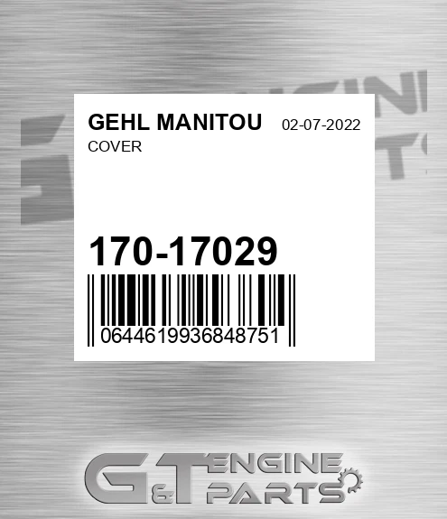 170-17029 Cover for GEHL MANITOU