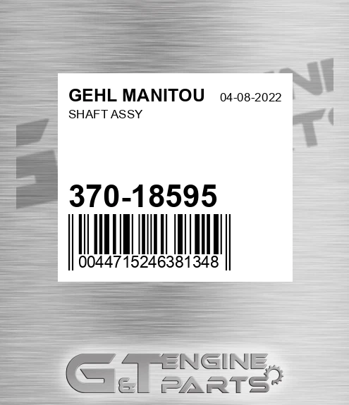 370-18595 Shaft Assy for GEHL MANITOU