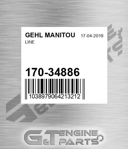 170-34886 Line for GEHL MANITOU