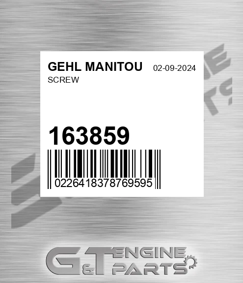 163859 Screw for GEHL MANITOU