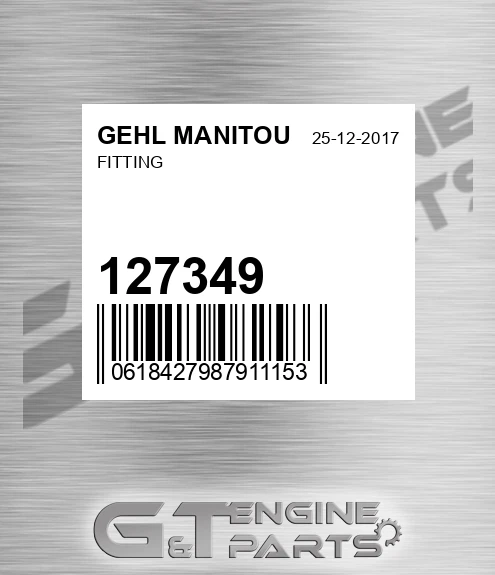 127349 Fitting for GEHL MANITOU