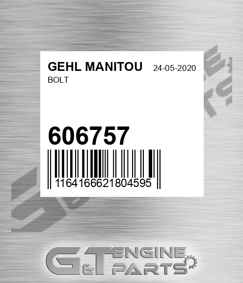 606757 Bolt for GEHL MANITOU