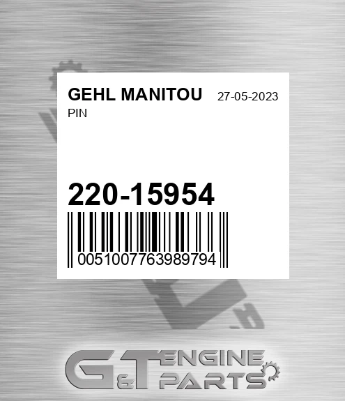 220-15954 Pin for GEHL MANITOU