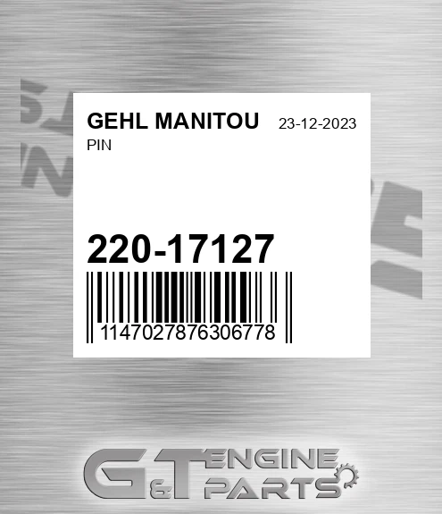 220-17127 Pin for GEHL MANITOU