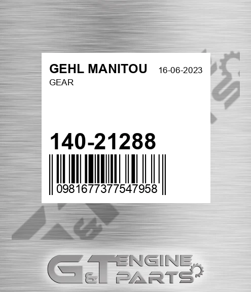 140-21288 Gear for GEHL MANITOU