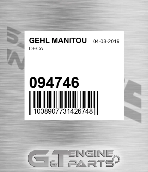 094746 Decal for GEHL MANITOU