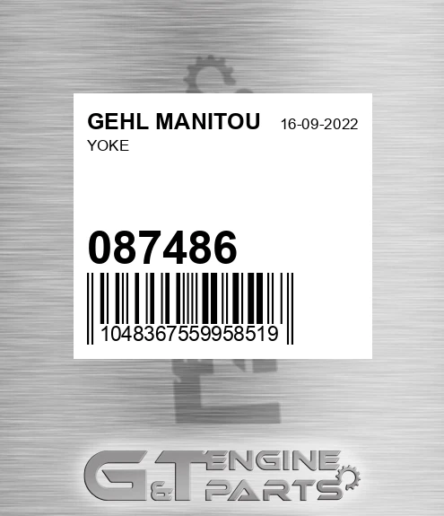 087486 Yoke for GEHL MANITOU