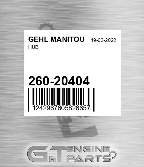260-20404 Hub for GEHL MANITOU