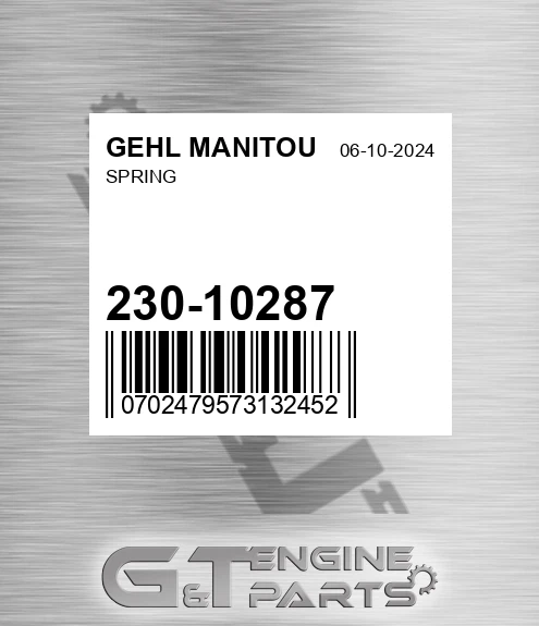 230-10287 Spring for GEHL MANITOU
