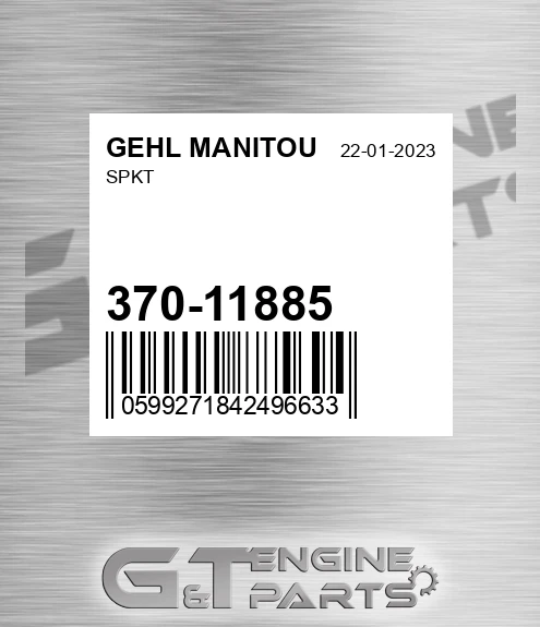 370-11885 Spkt for GEHL MANITOU