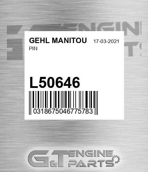 L50646 Pin for GEHL MANITOU