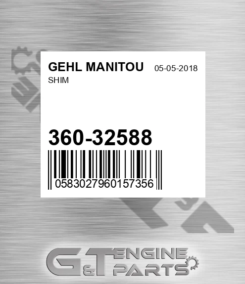 360-32588 Shim for GEHL MANITOU