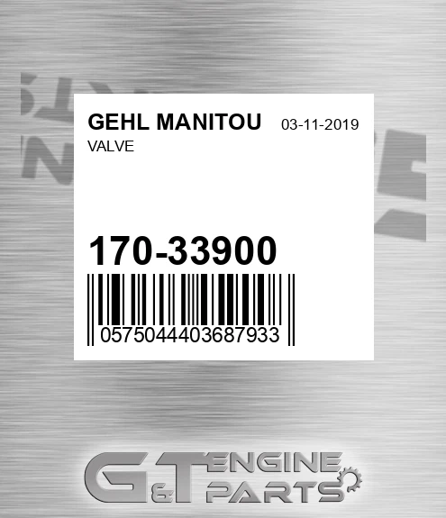 170-33900 Valve for GEHL MANITOU