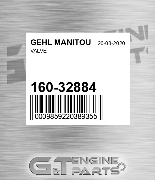 160-32884 Valve for GEHL MANITOU