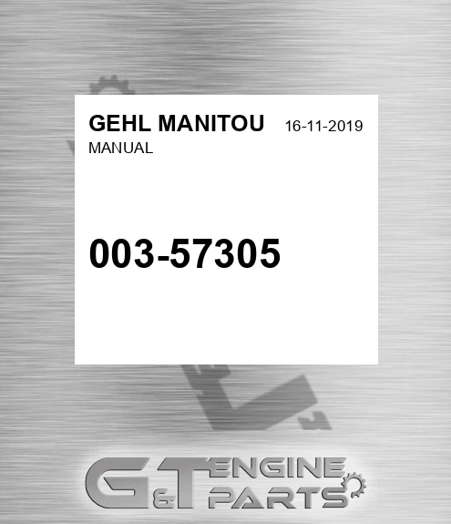 003-57305 Manual for GEHL MANITOU