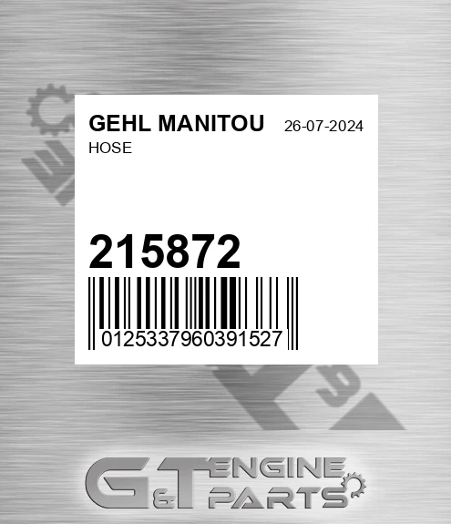 215872 Hose for GEHL MANITOU