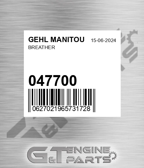 047700 Breather for GEHL MANITOU