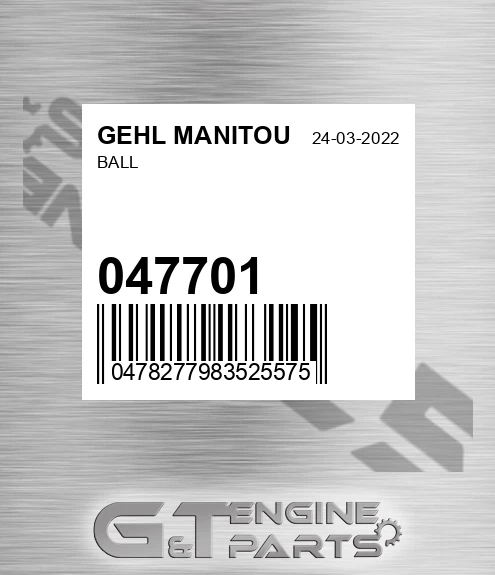 047701 Ball for GEHL MANITOU