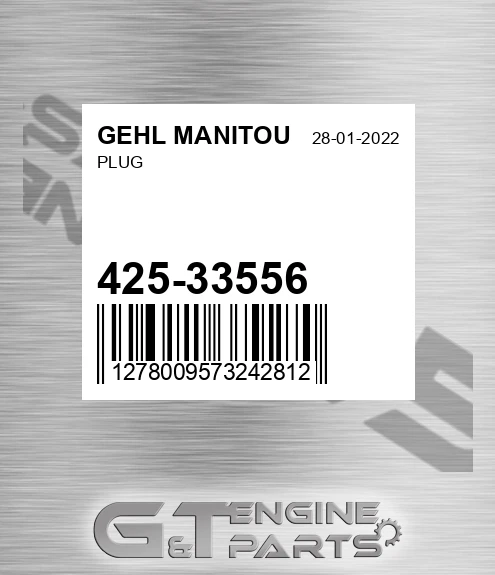 425-33556 Plug for GEHL MANITOU