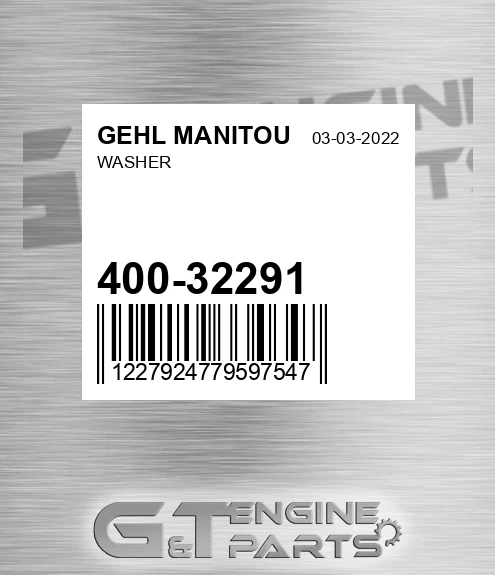400-32291 Washer for GEHL MANITOU