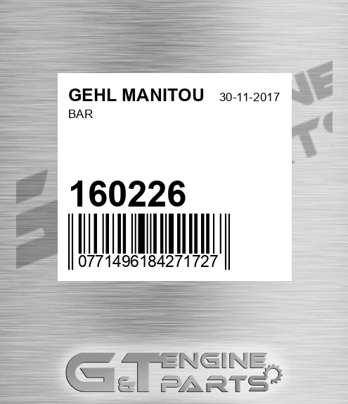 160226 Bar for GEHL MANITOU