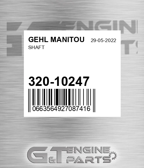 320-10247 Shaft for GEHL MANITOU